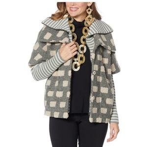 Rara Avis by Iris Apfel Printed Dual Layer Short Coat